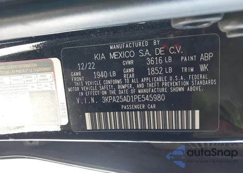 2023 Kia Rio 5-Door S from USA, damaged, VIN 3KPA25AD1PE545980